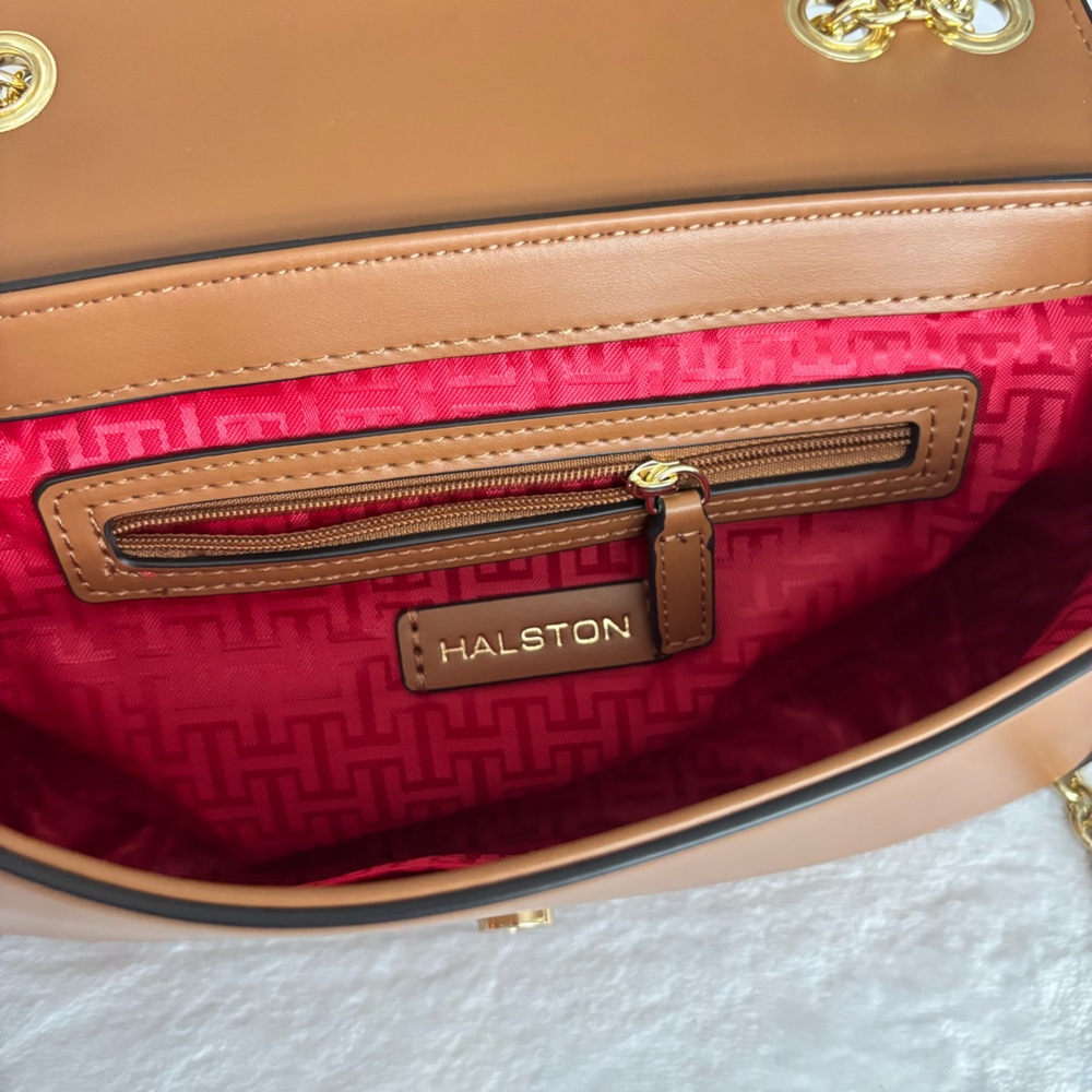 H by HALSTON Lizzy Oak Faux Leather Shoulder Bag--NWT - Picture 10 of 16